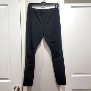 Sparkle & Fade Ripped Knee Black Leggings